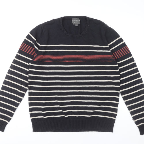 Bonmarché Black Striped Pullover Jumper L