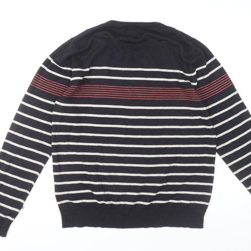 Bonmarché Black Striped Pullover Jumper L