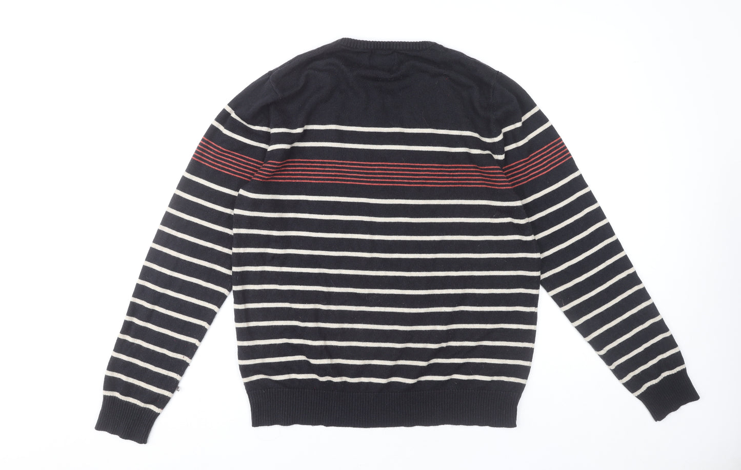 Bonmarché Black Striped Pullover Jumper L