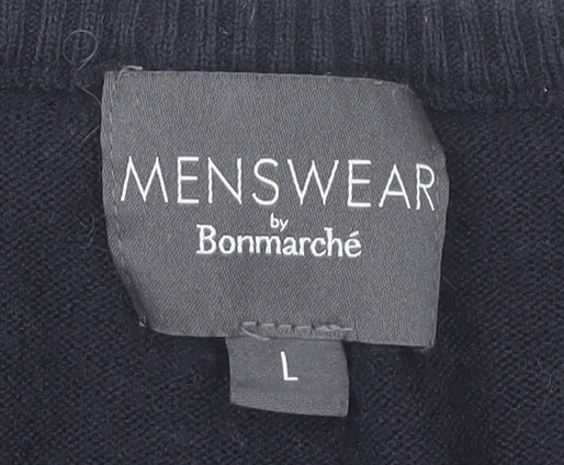 Bonmarché Black Striped Pullover Jumper L