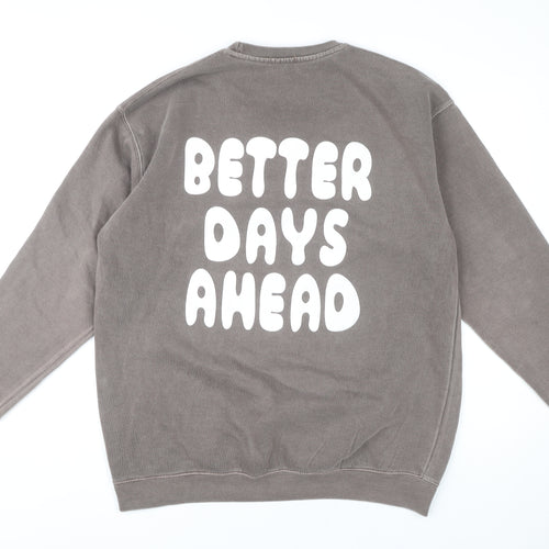 PrettyLittleThing Women's Grey Pullover Sweatshirt Size L