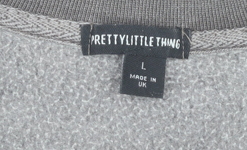 PrettyLittleThing Women's Grey Pullover Sweatshirt Size L