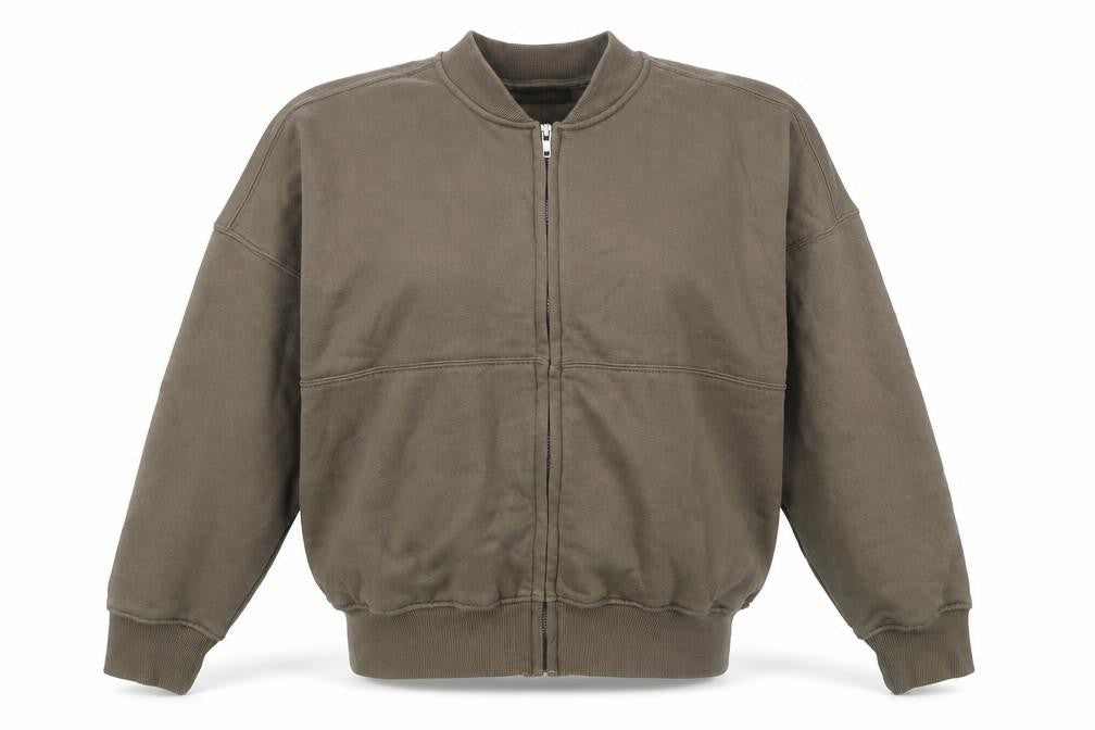 Front view of RISING Women's Green Cropped Basic Jacket XS