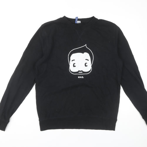 H&M Men's Black Pullover Sweatshirt M