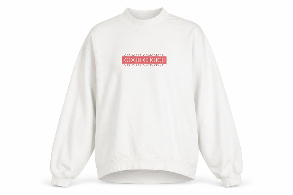 Front view of Monki Women's White Mock Neck Pullover Sweatshirt XXS