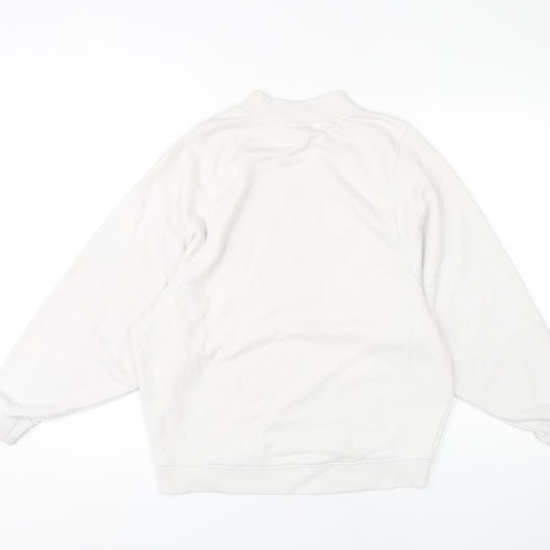 Monki Women's White Mock Neck Pullover Sweatshirt XXS