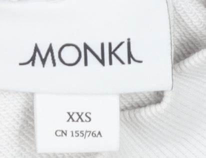 Monki Women's White Mock Neck Pullover Sweatshirt XXS