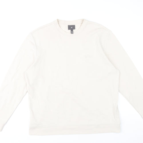 H&M Men's Beige Crew Neck Sweatshirt XL