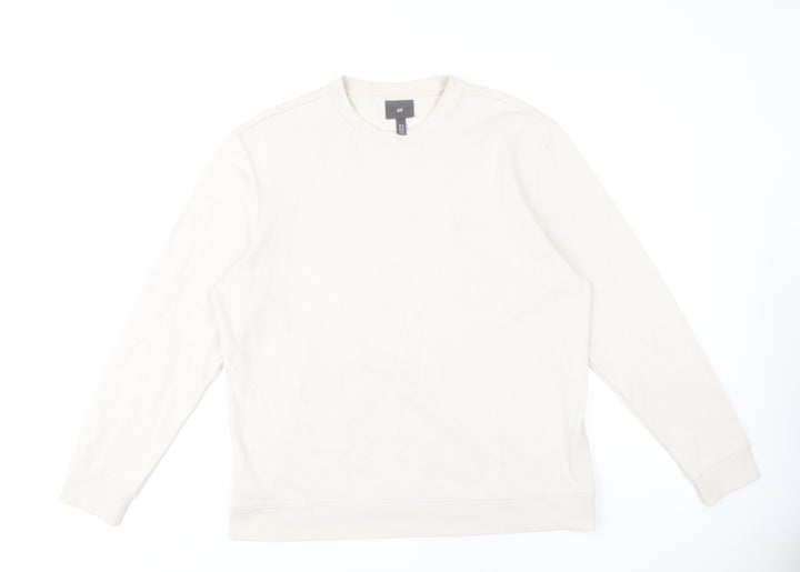 H&M Men's Beige Crew Neck Sweatshirt XL