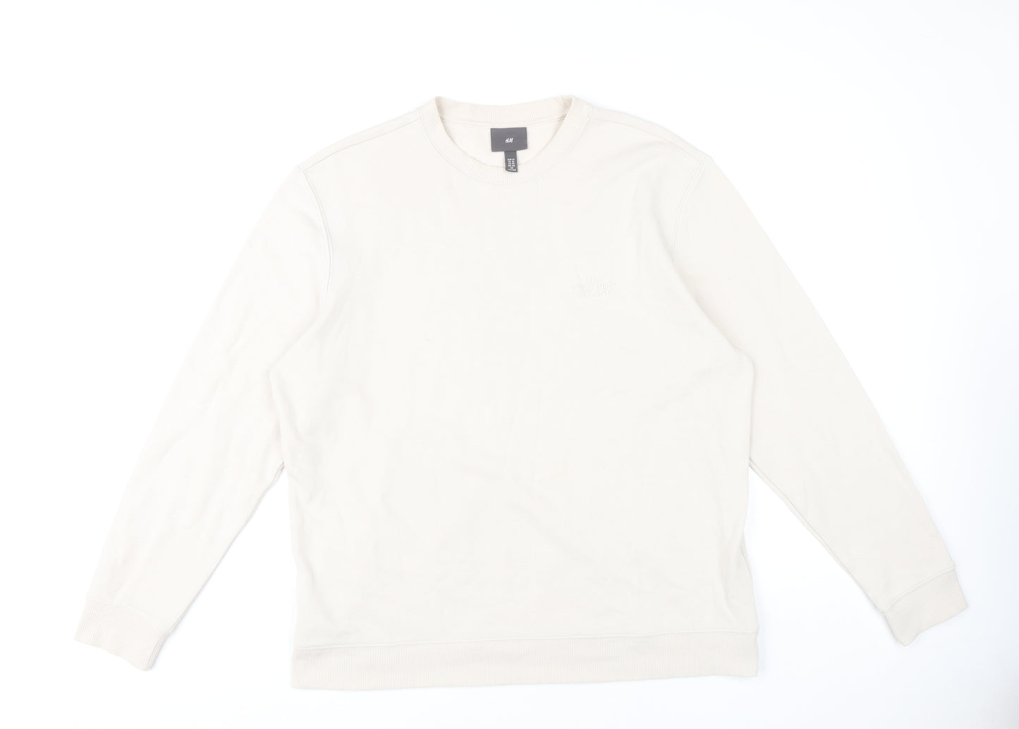H&M Men's Beige Crew Neck Sweatshirt XL