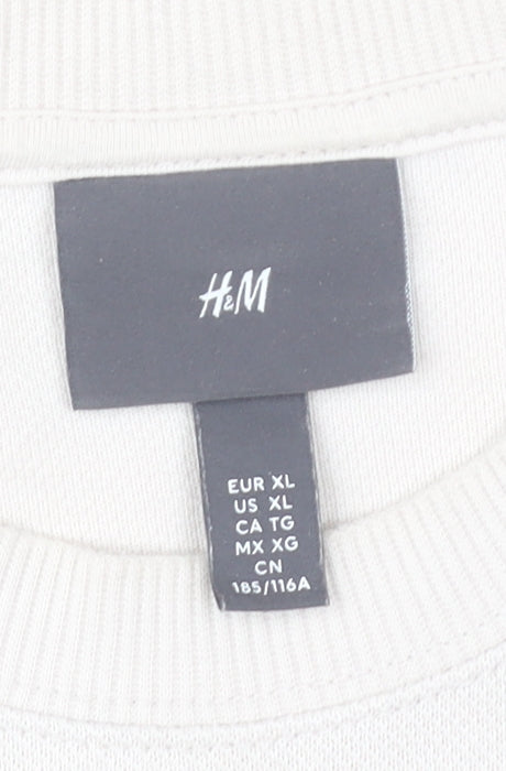 H&M Men's Beige Crew Neck Sweatshirt XL