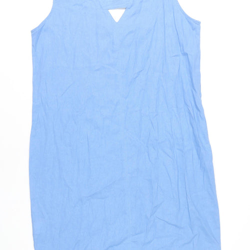 Yorkshire Trading Co. Blue Linen Shift Dress - Size 18