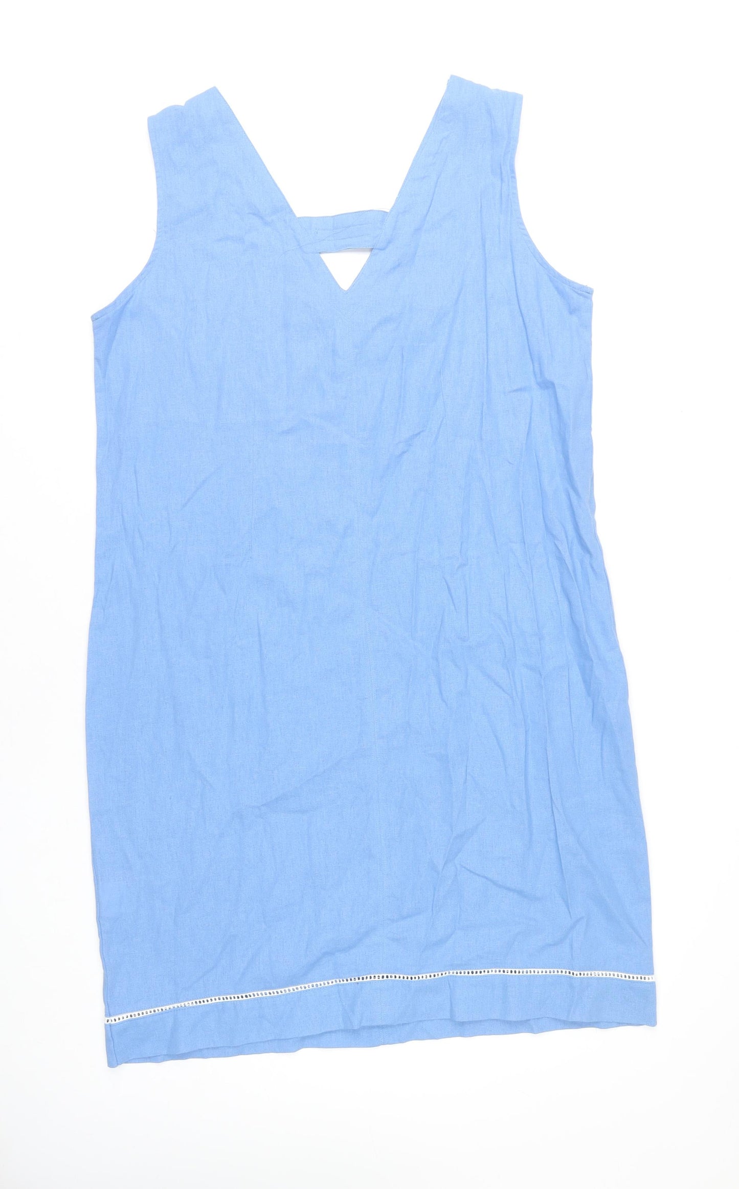 Yorkshire Trading Co. Blue Linen Shift Dress - Size 18