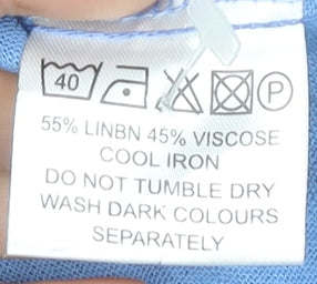 Yorkshire Trading Co. Blue Linen Shift Dress - Size 18