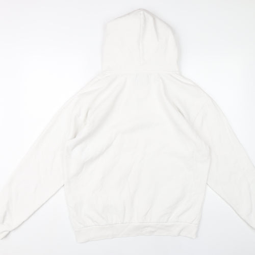Zara Men's White Pullover Hoodie Size M