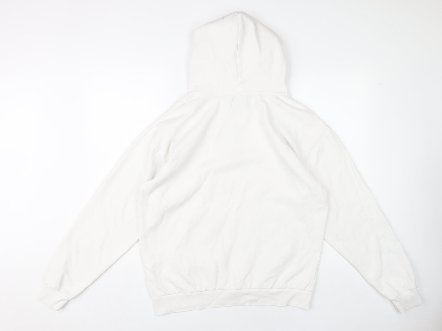 Zara Men's White Pullover Hoodie Size M