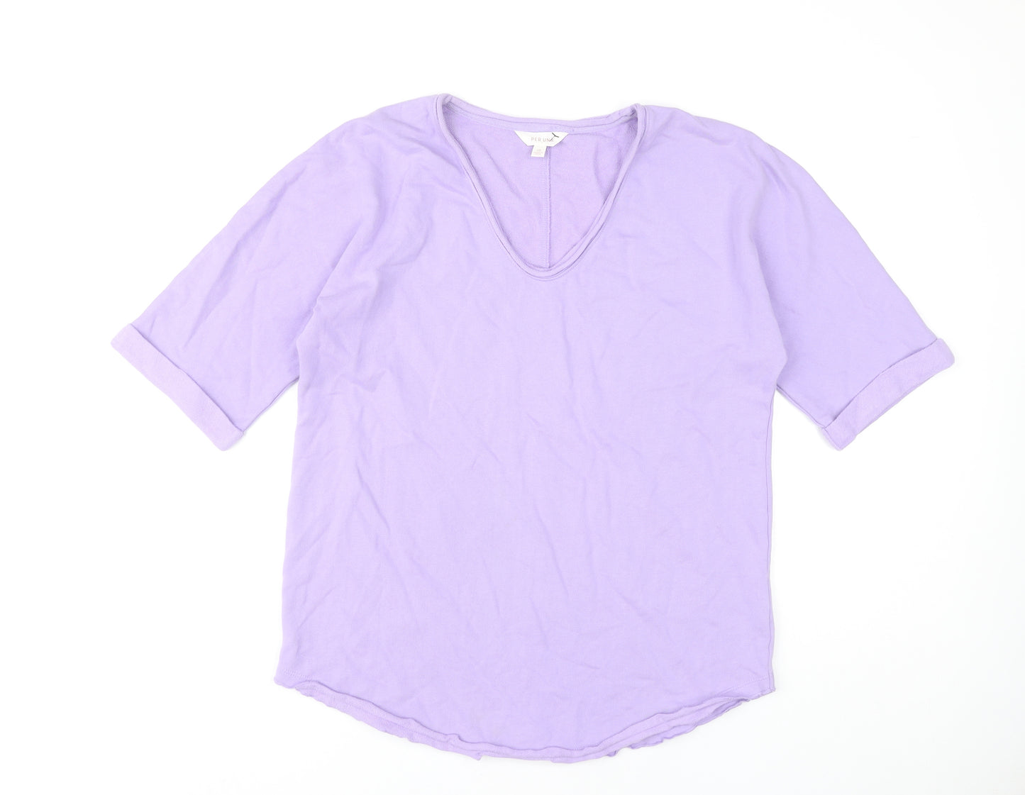 Marks and Spencer Women's Purple V-Neck Top Size 10