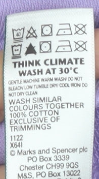 Marks and Spencer Women's Purple V-Neck Top Size 10