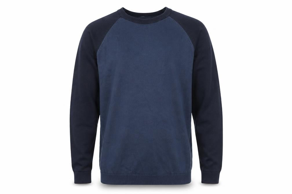 Front view of Topman Men's Blue jumper, M, Crew Neck