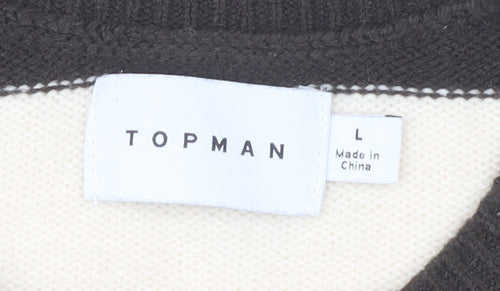 Topman Men's Multicoloured Striped Jumper L