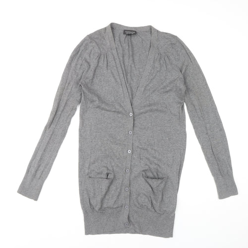 Topshop Women’s Grey Cardigan, Size 8, Long Sleeve