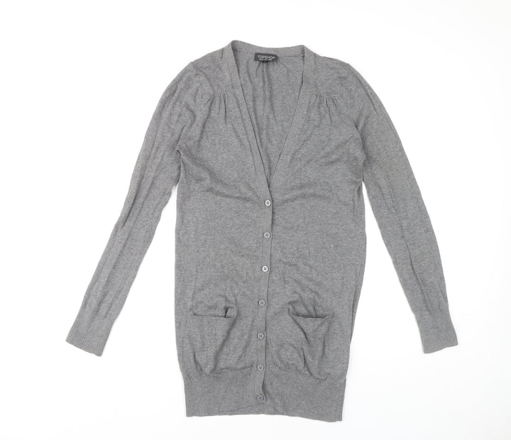 Topshop Women’s Grey Cardigan, Size 8, Long Sleeve