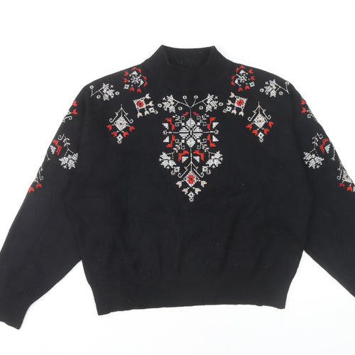 New Look Women's Black Mock Neck Pullover Jumper M