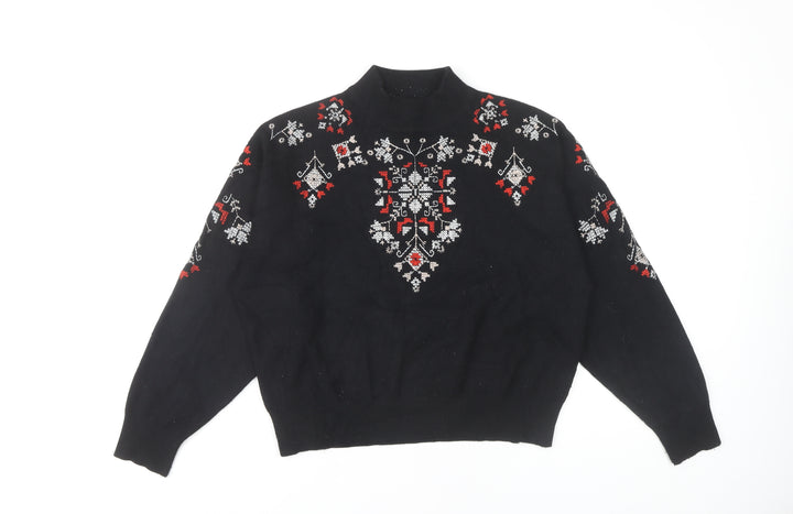 New Look Women's Black Mock Neck Pullover Jumper M