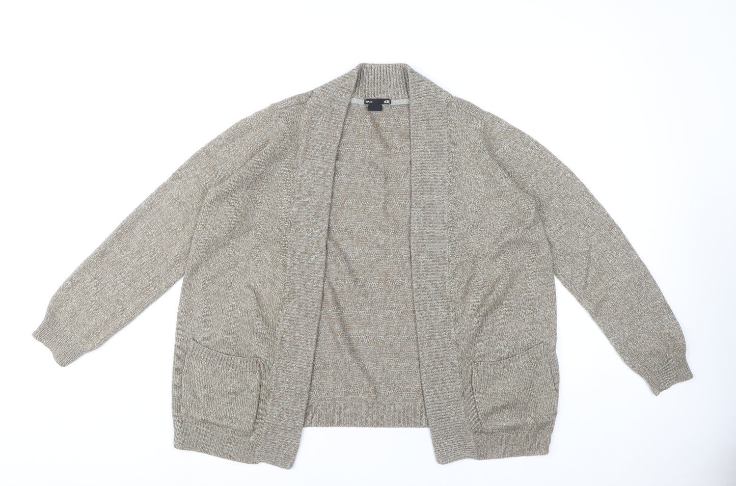 H&M Women's Beige Open Front Cardigan M