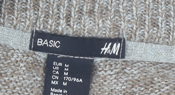 H&M Women's Beige Open Front Cardigan M