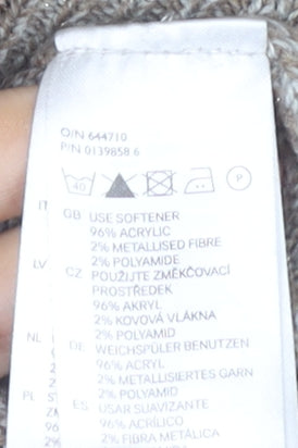 H&M Women's Beige Open Front Cardigan M