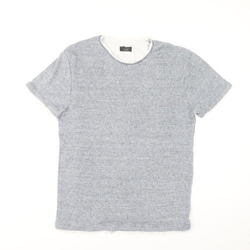 Zara Men’s Grey Crew Neck T-Shirt Size L
