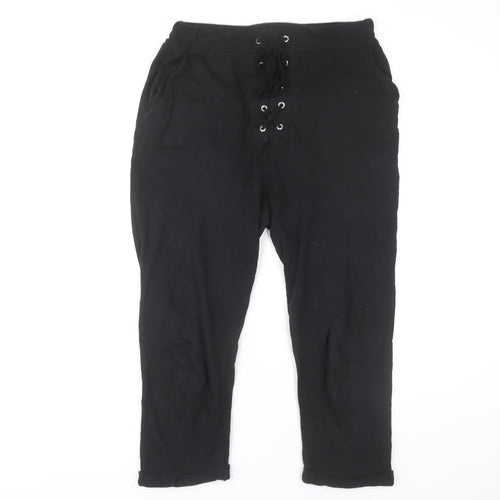 Zara Women's Black Jogger Trousers Size 28
