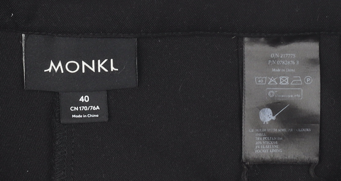 Monki Women's Black Straight Trousers Size 12