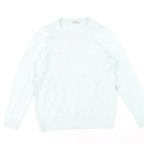 BHS Women's Blue Cotton Pullover Jumper Size 12