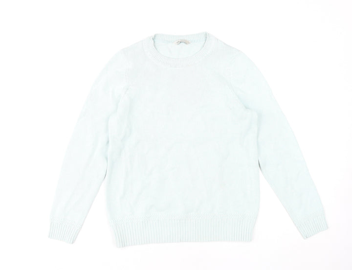 BHS Women's Blue Cotton Pullover Jumper Size 12