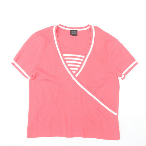 Avant Garde Women's Pink Wrap Top, Size M, Casual