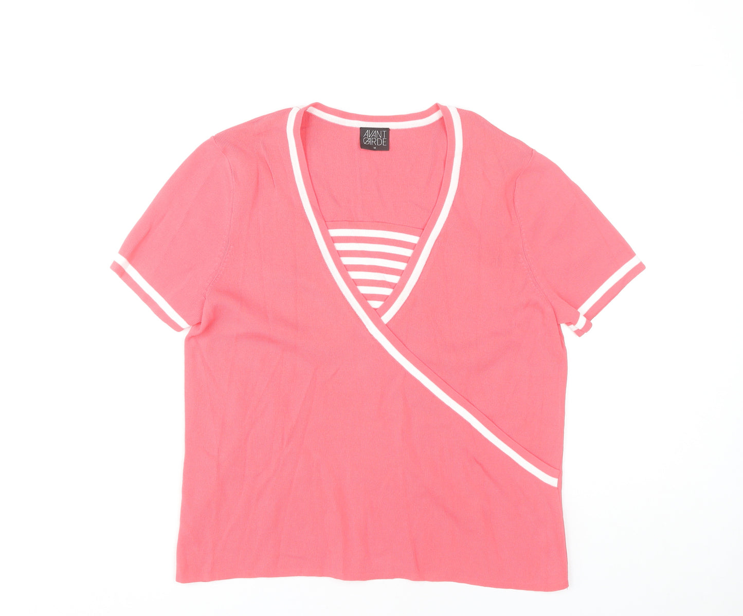 Avant Garde Women's Pink Wrap Top, Size M, Casual