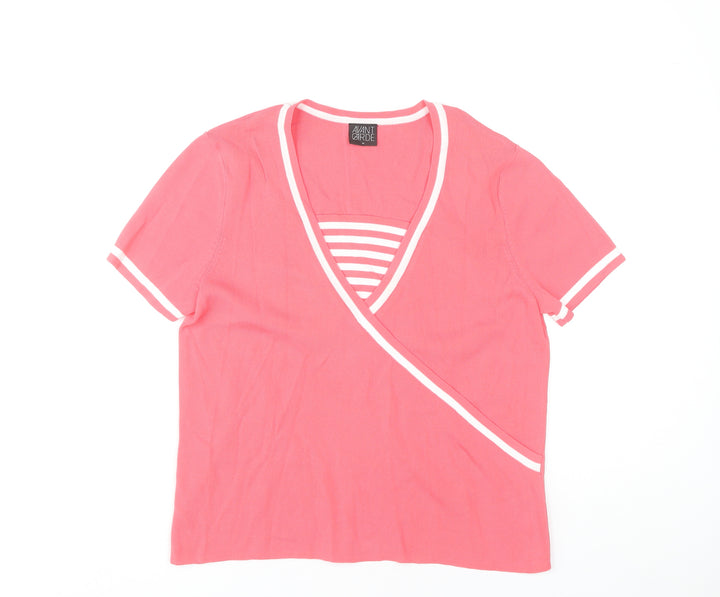 Avant Garde Women's Pink Wrap Top, Size M, Casual