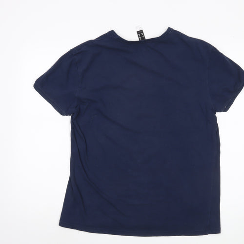 Just Cavalli Men's Blue V-Neck T-Shirt, Size 42