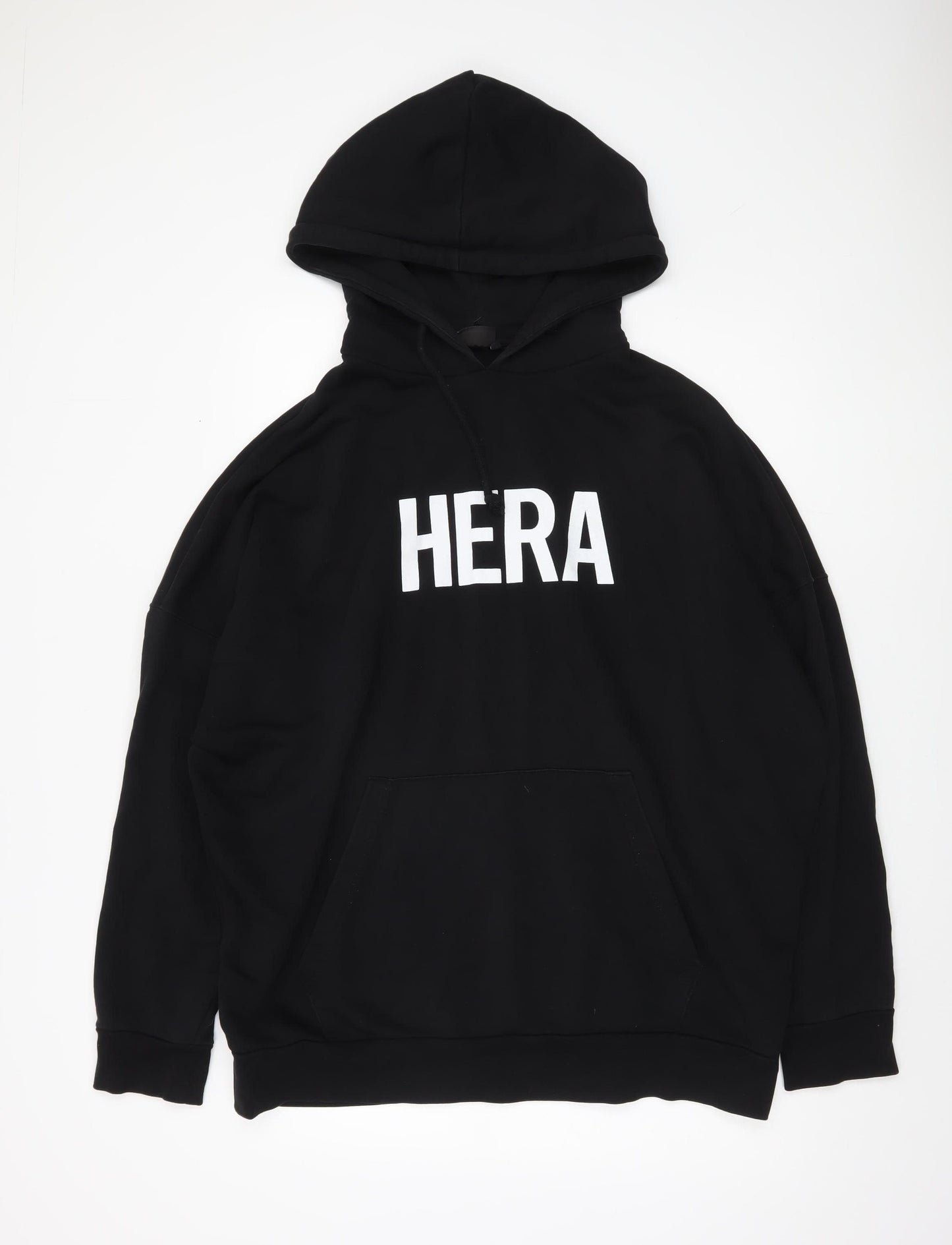 HERA Men's Black XL Pullover Hoodie with Logo