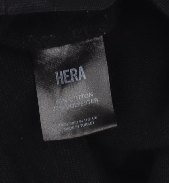 HERA Men's Black XL Pullover Hoodie with Logo