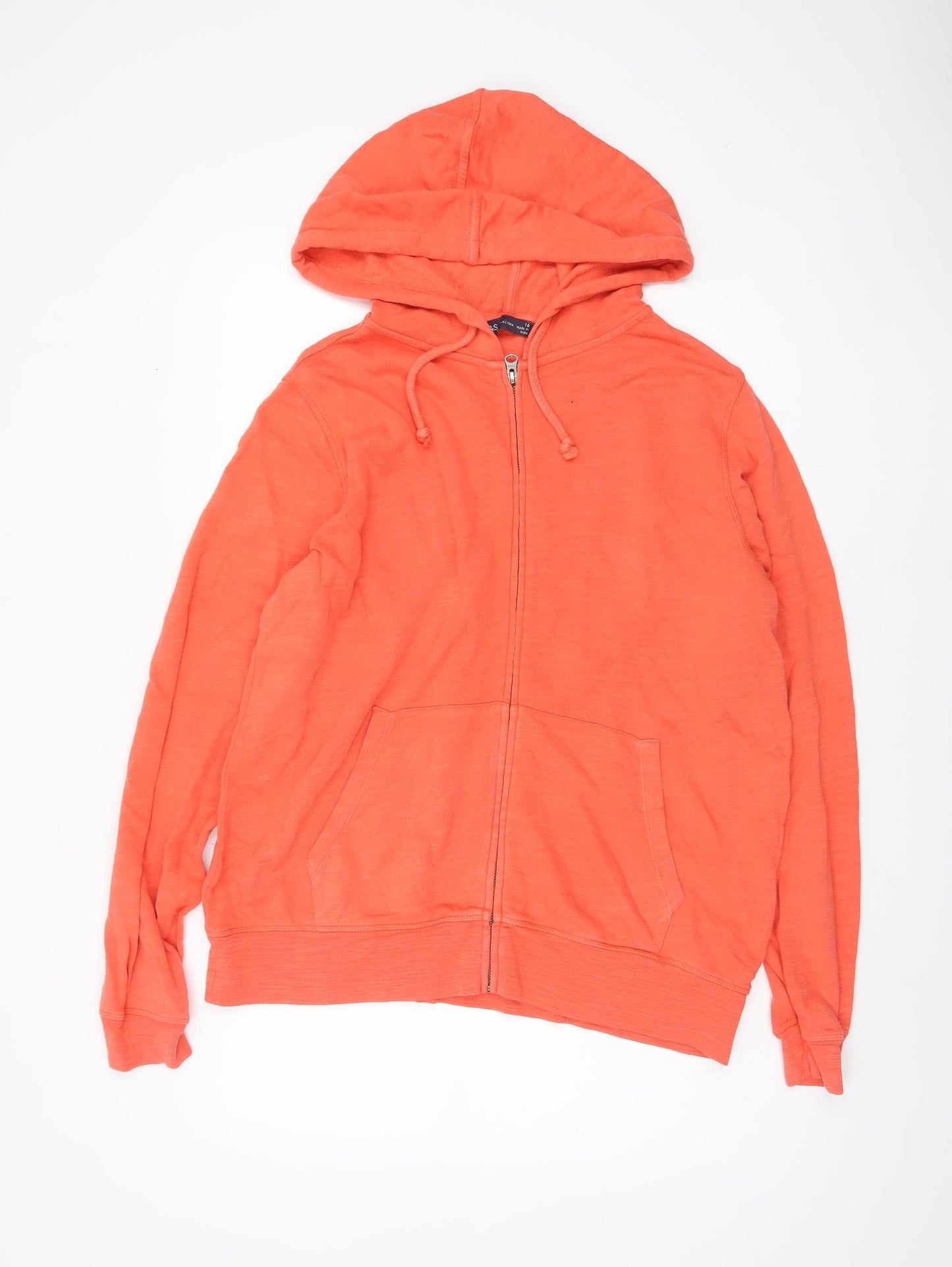Marks and Spencer Women's Orange Hoodie Size 16