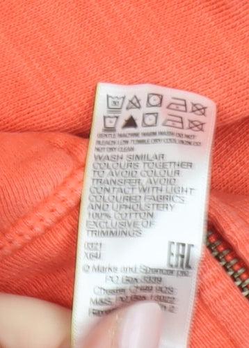 Marks and Spencer Women's Orange Hoodie Size 16