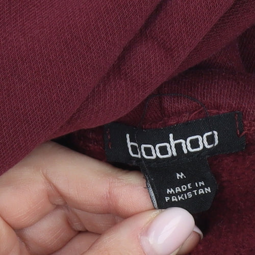 Boohoo Women's Red Pullover Hoodie, M, Casual Style
