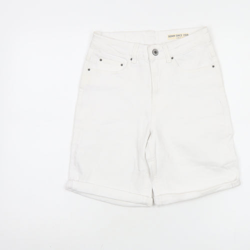 Marks and Spencer Women's White Bermuda Shorts, Size 6