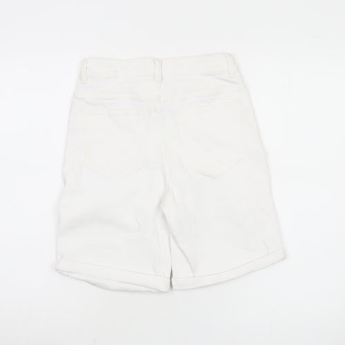 Marks and Spencer Women's White Bermuda Shorts, Size 6