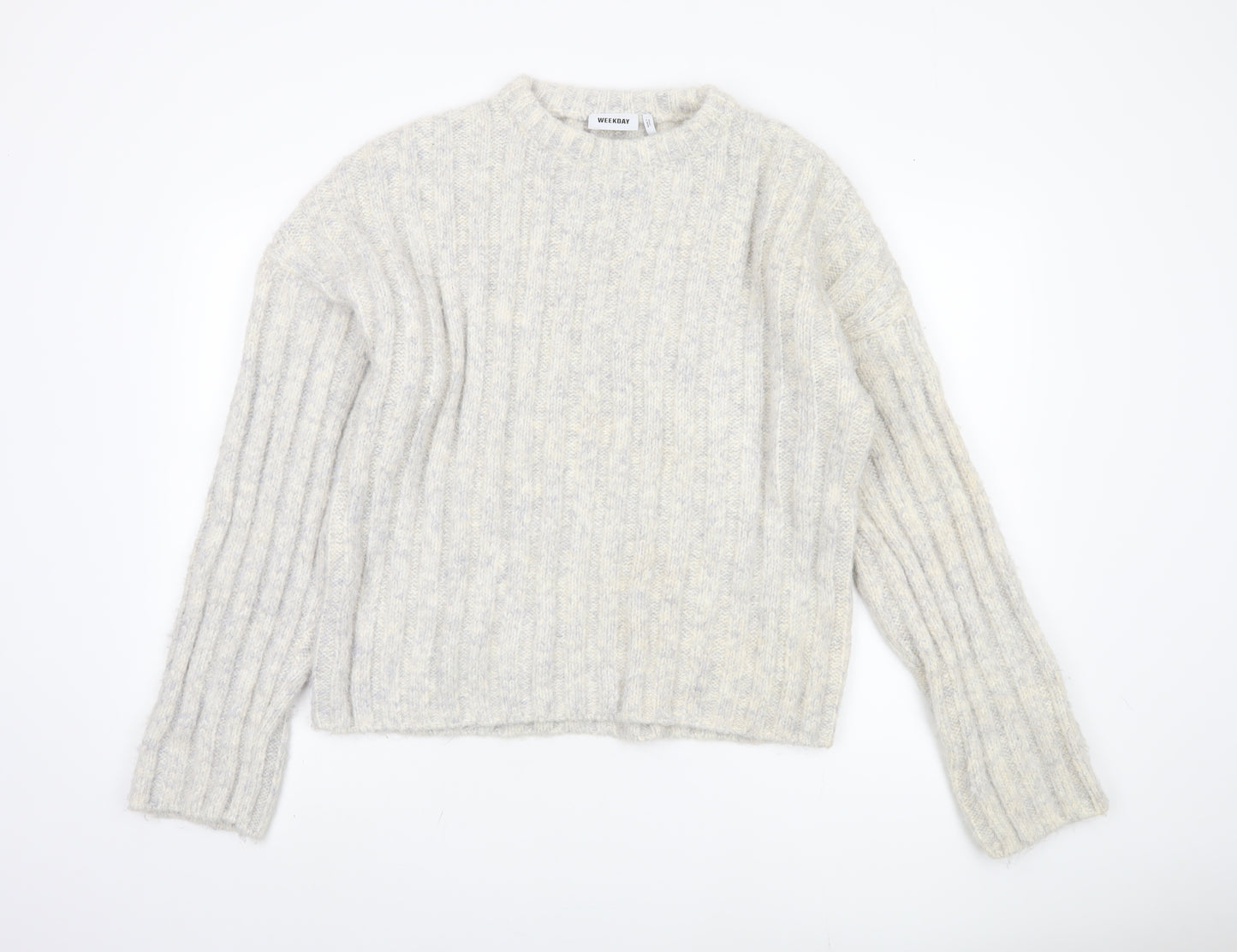 Weekday Women's Ivory Chunky Knit Pullover Jumper - M