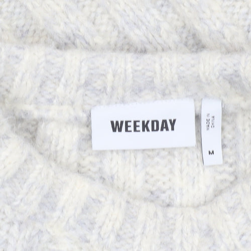 Weekday Women's Ivory Chunky Knit Pullover Jumper - M