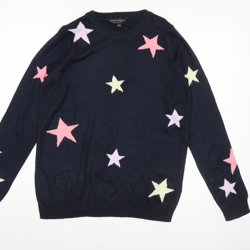 Dorothy Perkins Women’s Blue Star Pullover Jumper M
